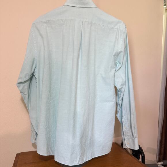 Cremieux Classic XL mens dress shirt long sleeved light blue-green cotton - Picture 2 of 7